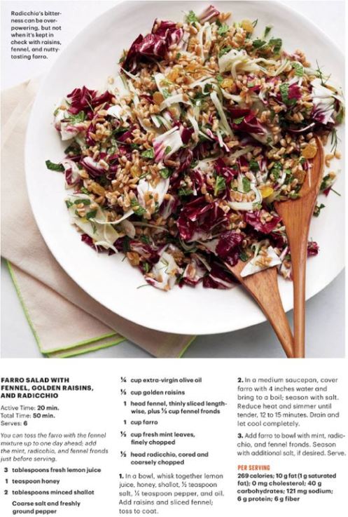 FarroSaladWithFennelRaisinsAndRadicchio